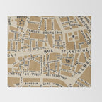 PARIS MAP RUSTIC Throw Blanket Gallery Image 2