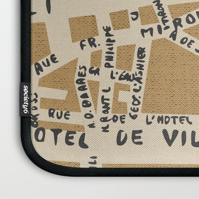 PARIS MAP RUSTIC Laptop Sleeve Gallery Image 3