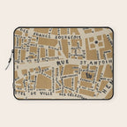 PARIS MAP RUSTIC Laptop Sleeve Gallery Image 1
