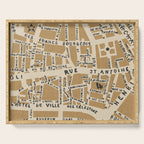 PARIS MAP RUSTIC Serving Tray Gallery Image 1