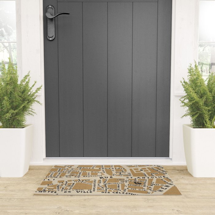 PARIS MAP RUSTIC Welcome Mat Gallery Image 3