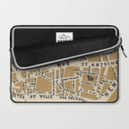 PARIS MAP RUSTIC Laptop Sleeve Gallery Image 2