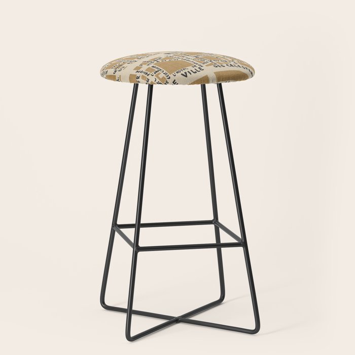 PARIS MAP RUSTIC Stool Gallery Image 1