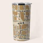 PARIS MAP RUSTIC Travel Mug Gallery Image 1