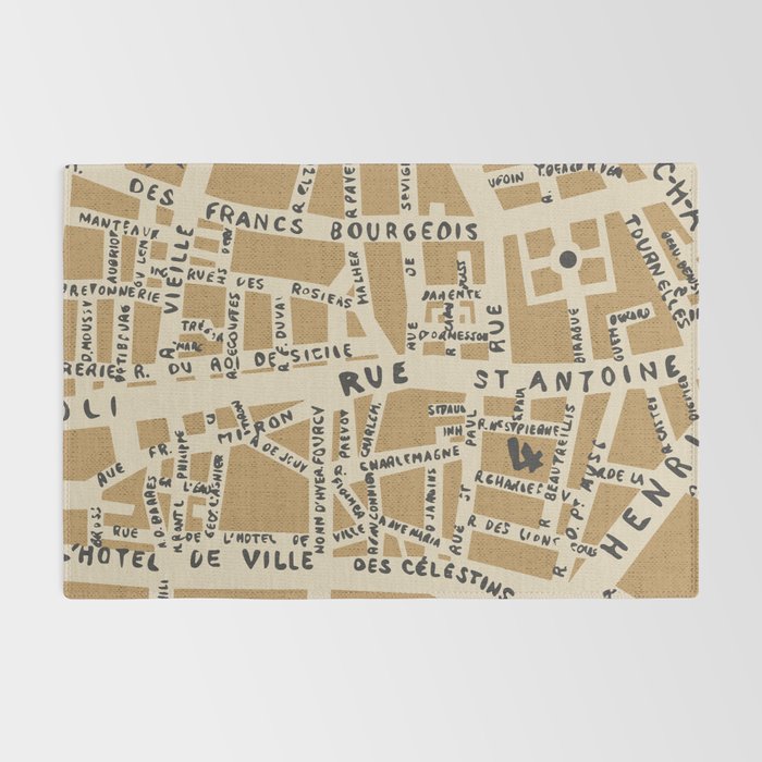 PARIS MAP RUSTIC Rug Gallery Image 2