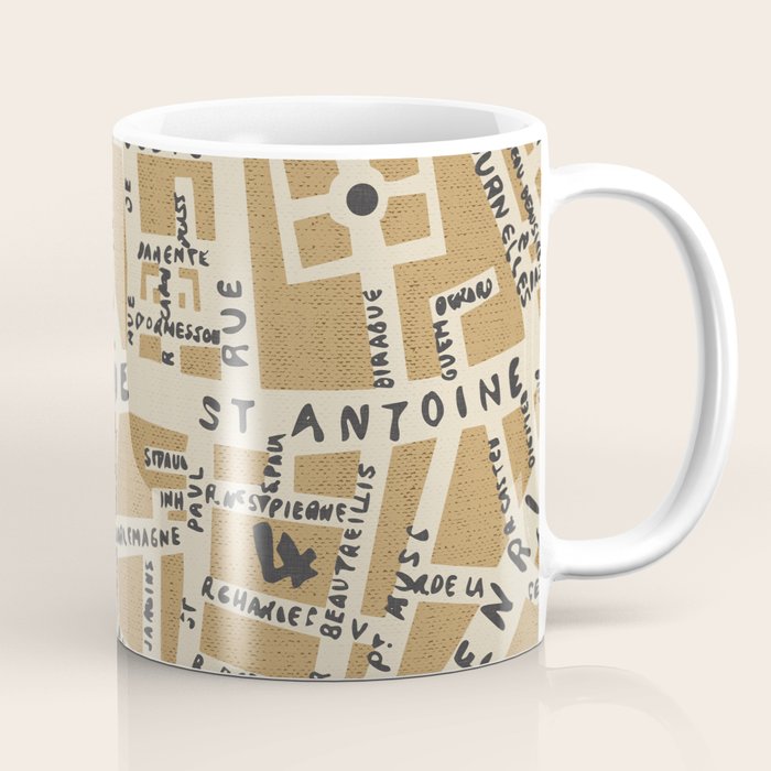PARIS MAP RUSTIC Coffee Mug Gallery Image 1