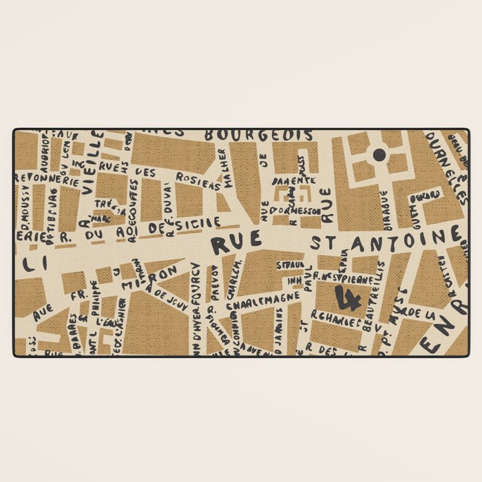 PARIS MAP RUSTIC Desk Mat Gallery Image 3