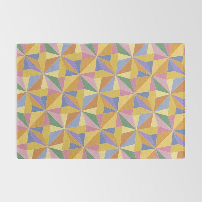 Kaleidoscope Tile Pattern IX Bright Colorful Summer Rug Gallery Image 2