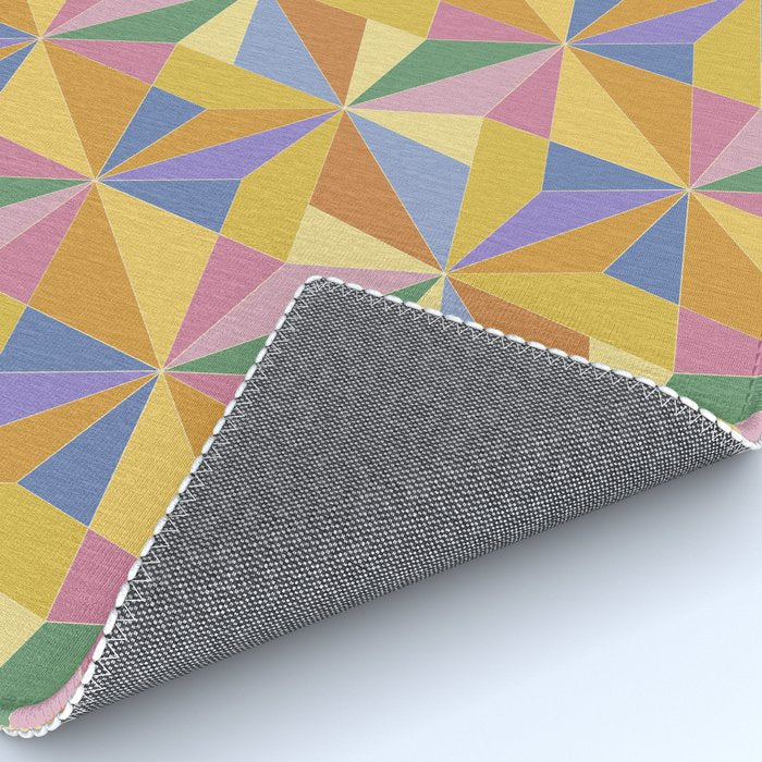 Kaleidoscope Tile Pattern IX Bright Colorful Summer Rug Gallery Image 4