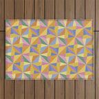 Kaleidoscope Tile Pattern IX Bright Colorful Summer Outdoor Rug Gallery Image 1