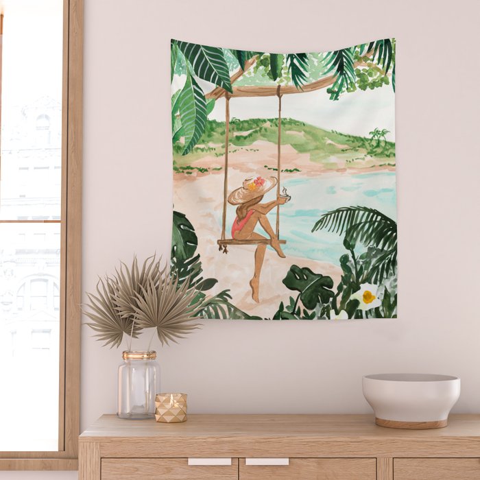 Beach Swing Wall Tapestry Gallery Image 2