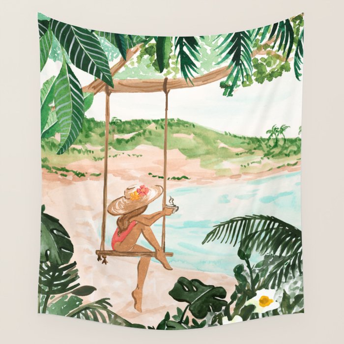 Beach Swing Wall Tapestry Gallery Image 4