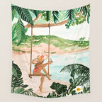 Beach Swing Wall Tapestry Gallery Image 4