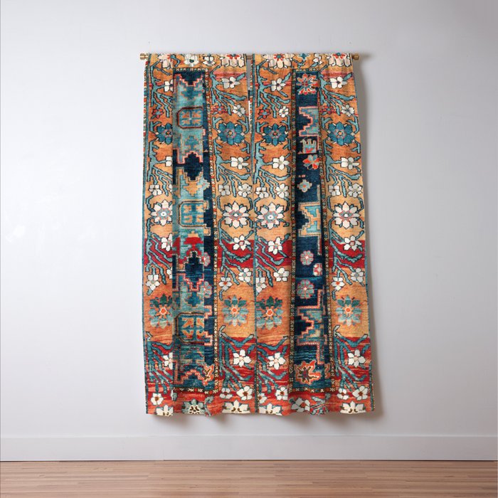 Karabakh  Antique South Caucasus Azerbaijan Rug Print Window Curtain Gallery Image 3