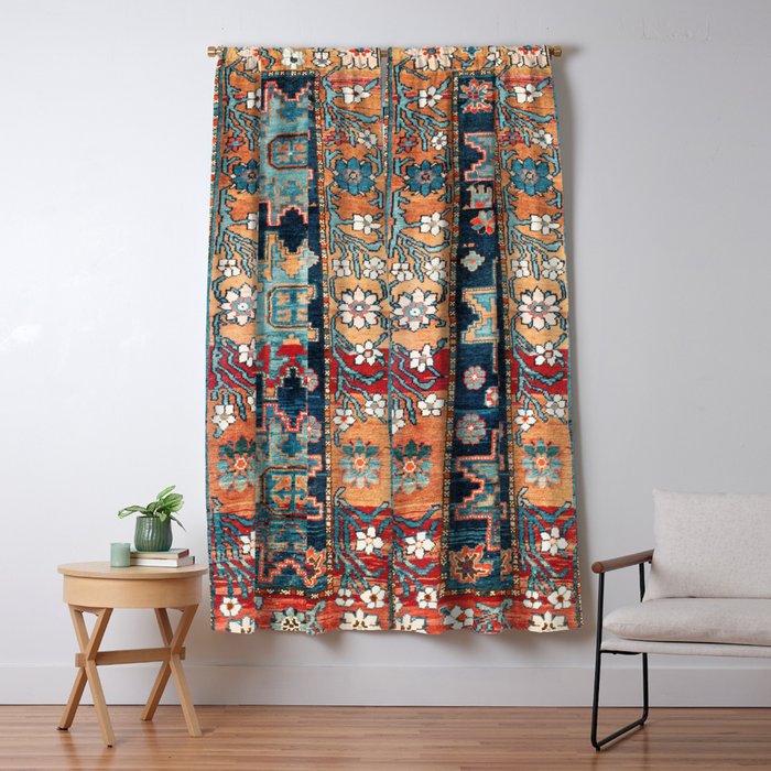 Karabakh  Antique South Caucasus Azerbaijan Rug Print Window Curtain Gallery Image 1
