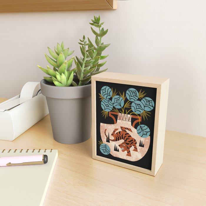 Tiger Vase Bouquet Mini Art Print Gallery Image 2