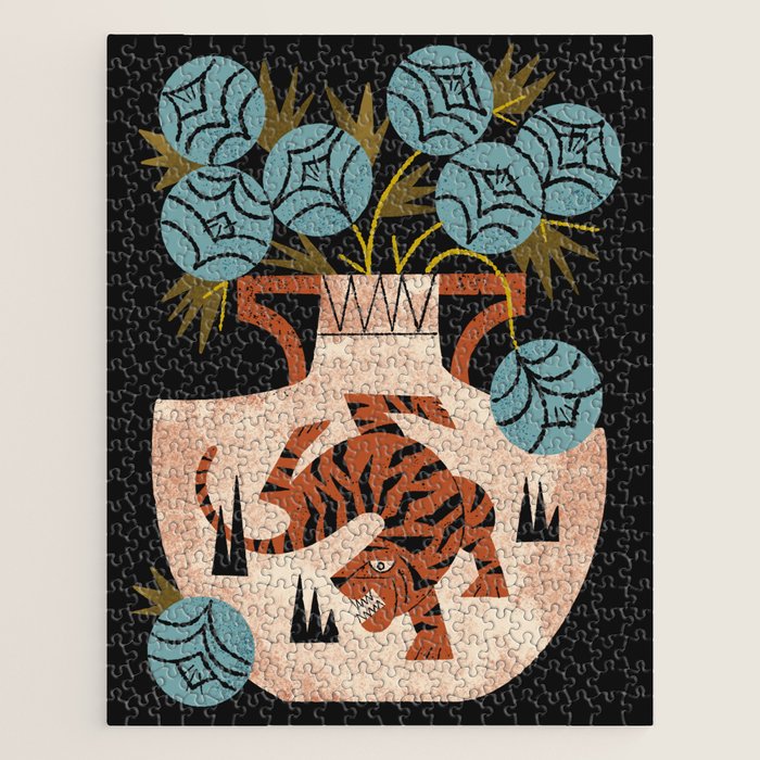 Tiger Vase Bouquet Jigsaw Puzzle Gallery Image 1