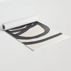Mid Century Modern Minimalist Abstract Art Brush Strokes Black & White Ink Art Spiral Circles Yoga Mat Gallery Image 2