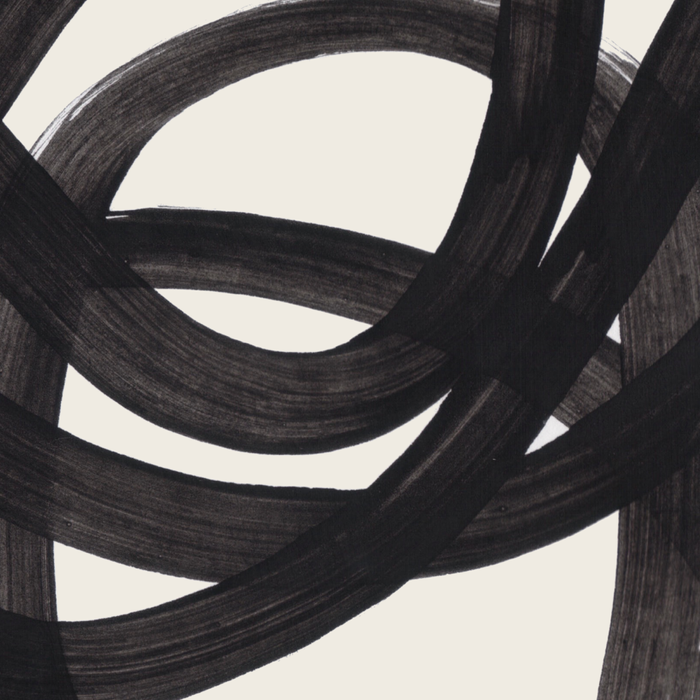 Mid Century Modern Minimalist Abstract Art Brush Strokes Black & White Ink Art Spiral Circles Coffee Mug Gallery Image 2