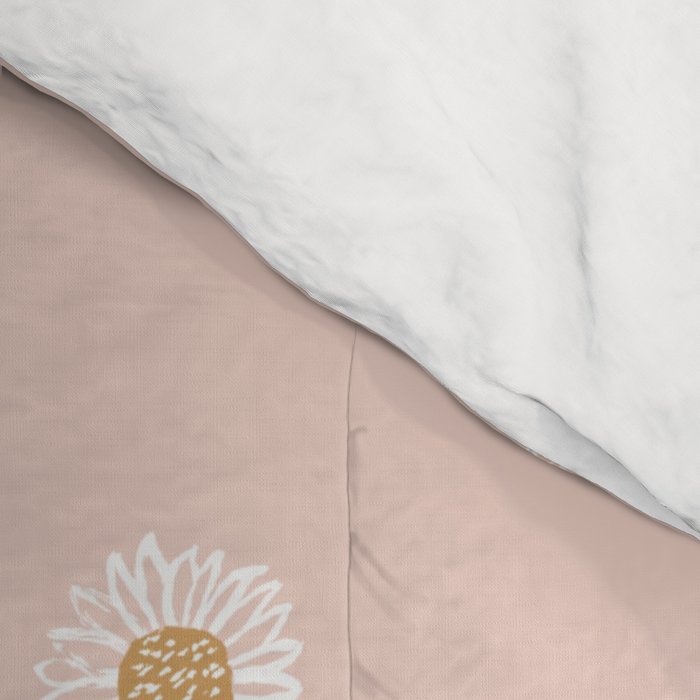 Daisy - blush, simple, cute, floral, florals, flower, peach,  Comforter Gallery Image 4