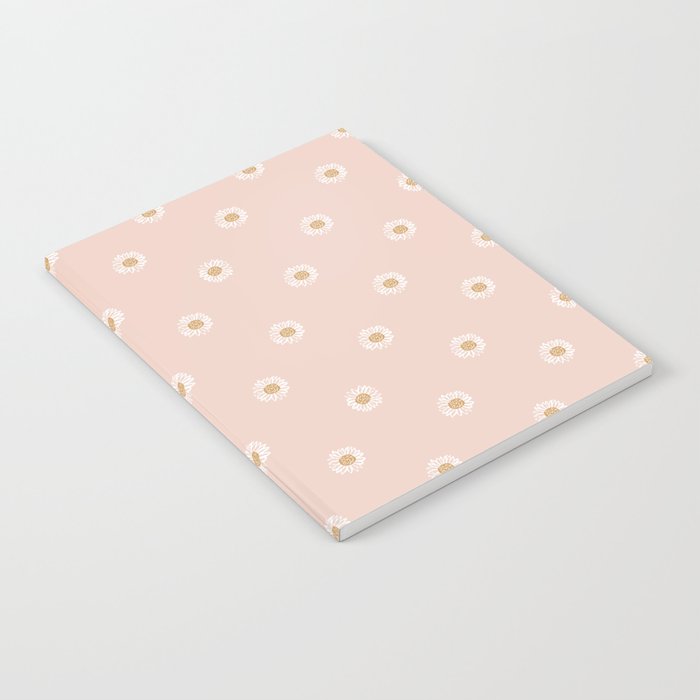 Daisy - blush, simple, cute, floral, florals, flower, peach,  Notebook Gallery Image 2