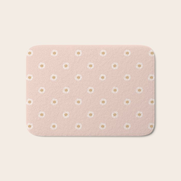 Daisy - blush, simple, cute, floral, florals, flower, peach,  Bath Mat Gallery Image 1