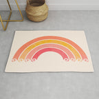 Whimsical Vintage Rainbow Waves Rug Gallery Image 1