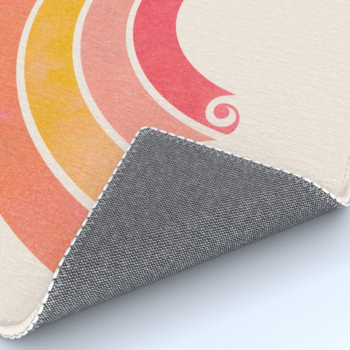 Whimsical Vintage Rainbow Waves Rug Gallery Image 4