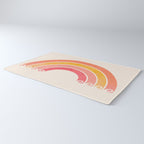 Whimsical Vintage Rainbow Waves Rug Gallery Image 3