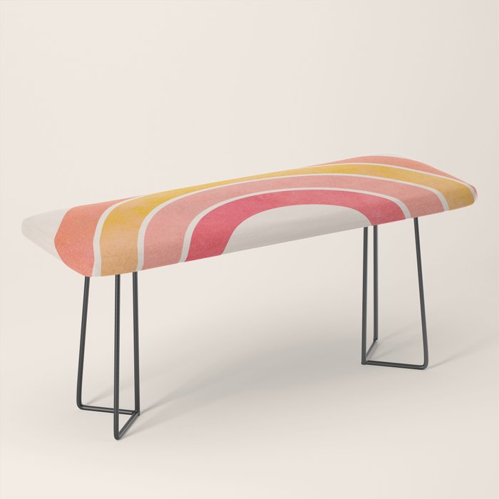 Whimsical Vintage Rainbow Waves Bench Gallery Image 1