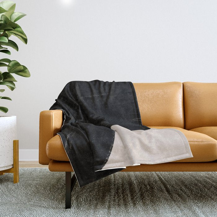 Black Shape Modern Artwork Throw Blanket Gallery Image 1