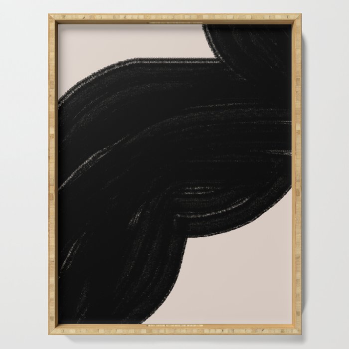 Black Shape Modern Artwork Serving Tray Gallery Image 1