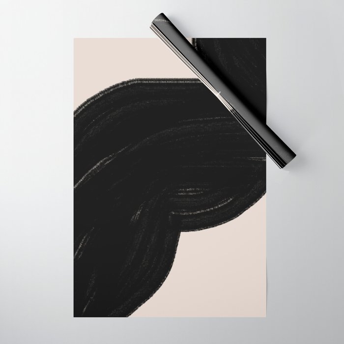 Black Shape Modern Artwork Wrapping Paper Gallery Image 1