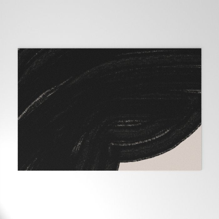 Black Shape Modern Artwork Welcome Mat Gallery Image 1