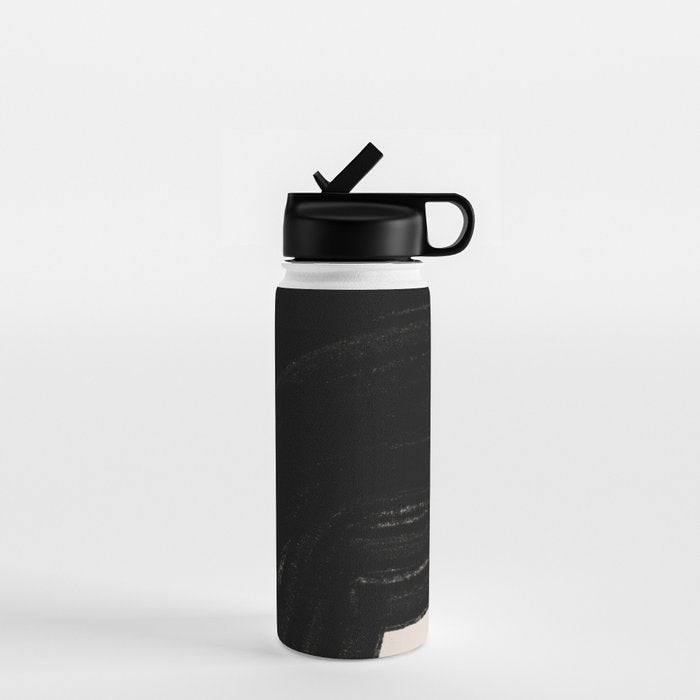 Black Shape Modern Artwork Water Bottle Gallery Image 1