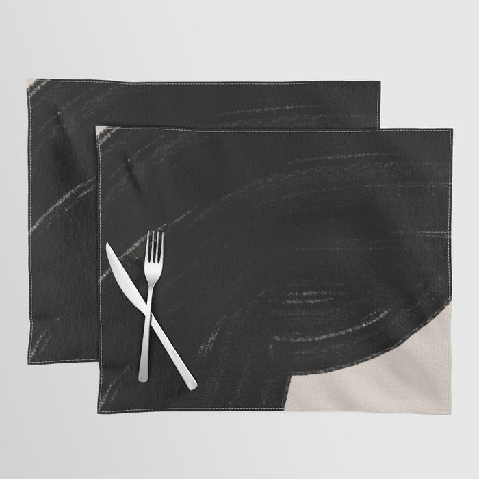 Black Shape Modern Artwork Placemat Gallery Image 1