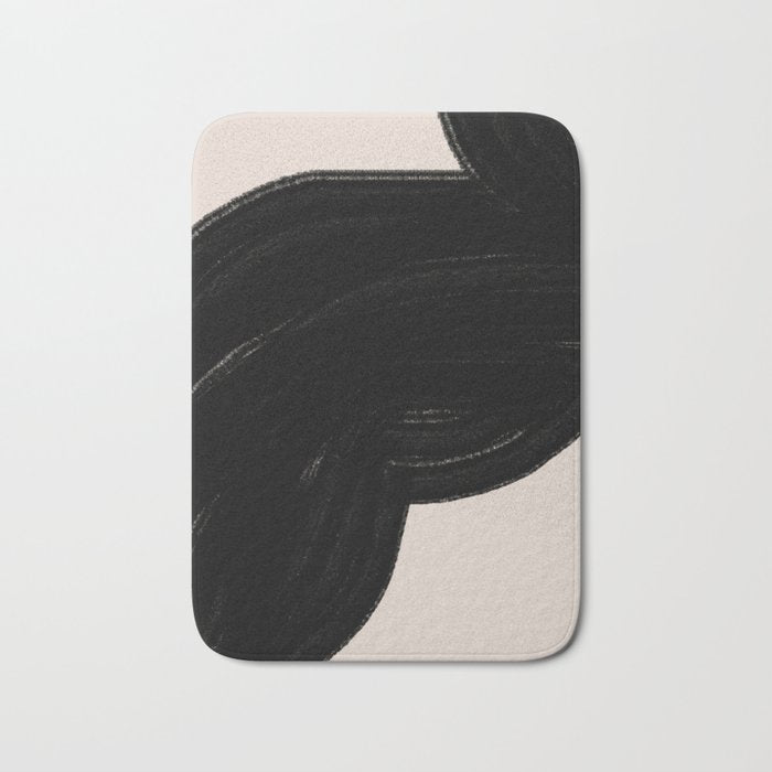 Black Shape Modern Artwork Bath Mat Gallery Image 1