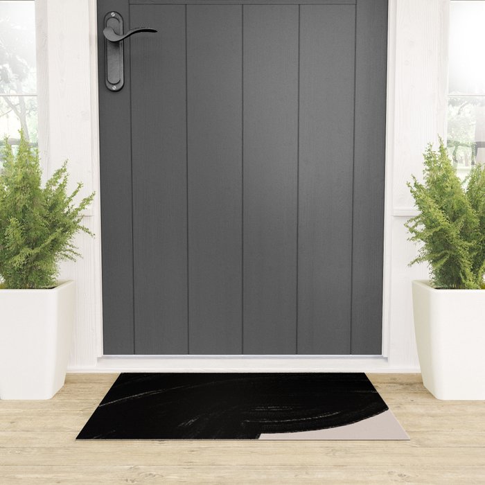 Black Shape Modern Artwork Welcome Mat Gallery Image 3