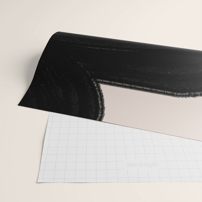 Black Shape Modern Artwork Wrapping Paper Gallery Image 2