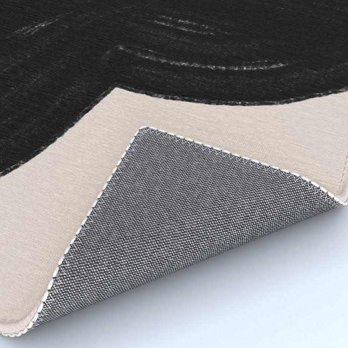 Black Shape Modern Artwork Rug Gallery Image 4