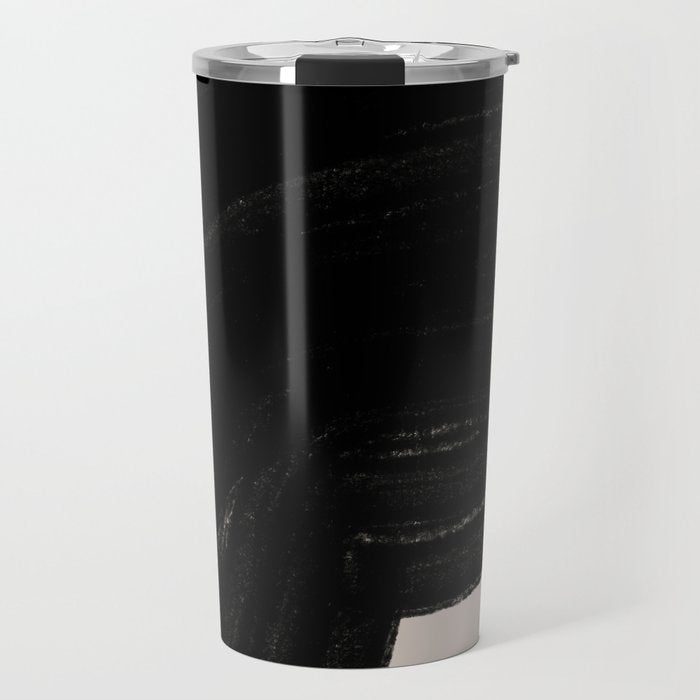 Black Shape Modern Artwork Travel Mug Gallery Image 1