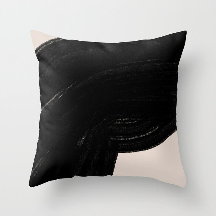 Black Shape Modern Artwork Throw Pillow Gallery Image 6