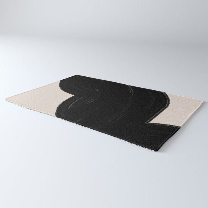 Black Shape Modern Artwork Rug Gallery Image 3