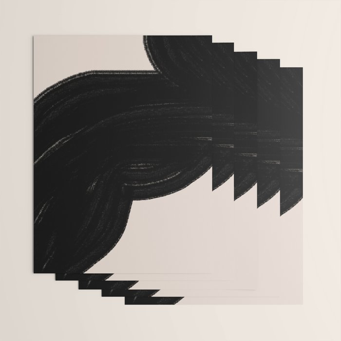 Black Shape Modern Artwork Wrapping Paper Gallery Image 3