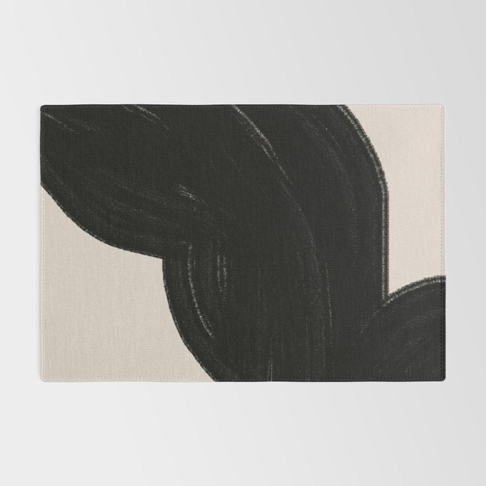 Black Shape Modern Artwork Rug Gallery Image 2