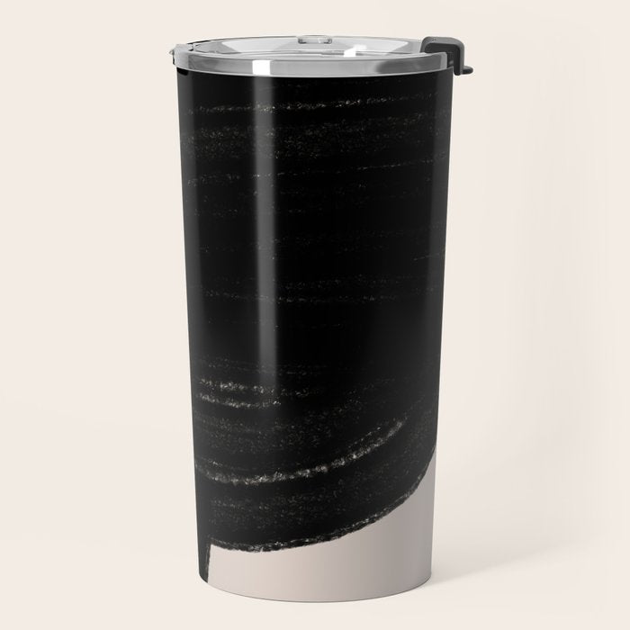 Black Shape Modern Artwork Travel Mug Gallery Image 2