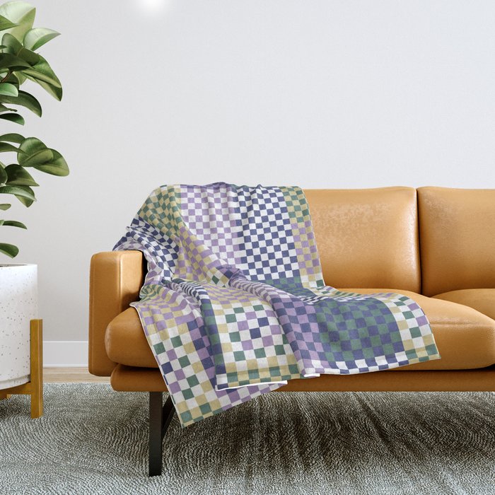 Bold colors block grid C Throw Blanket Gallery Image 1