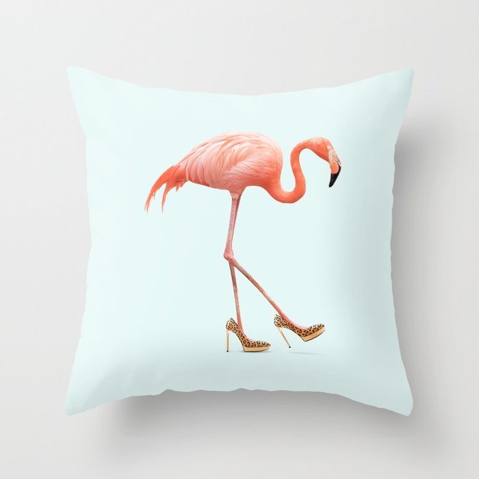FANCY FLAMINGO Throw Pillow Gallery Image 6