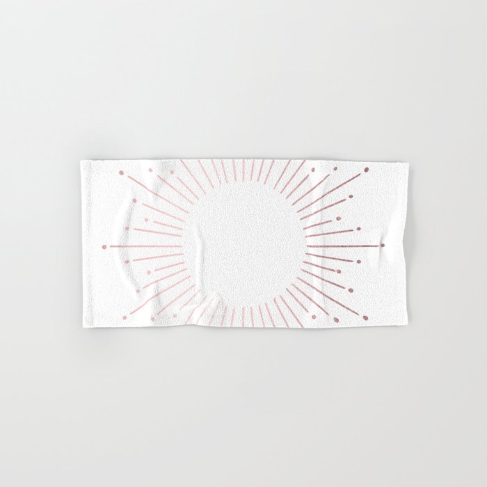 Sunburst Rose Quartz Elegance on White Bath Towel Gallery Image 1