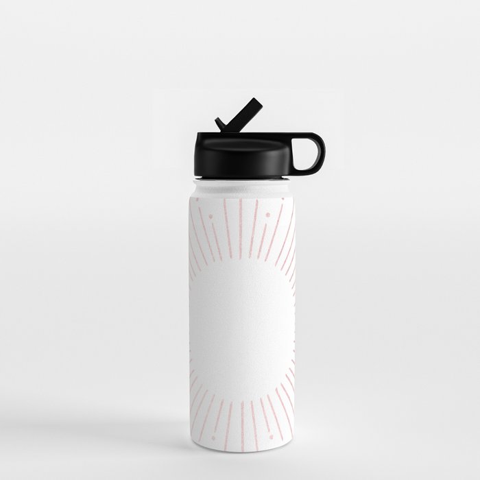 Sunburst Rose Quartz Elegance on White Water Bottle Gallery Image 1